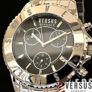 【激レア！】Versus Versace/ベルサス ベルサーチ/メンズ腕時計/男性用/プレゼントに/シルバー.ブラック.黒色/ヴェルサス ヴェルサーチ