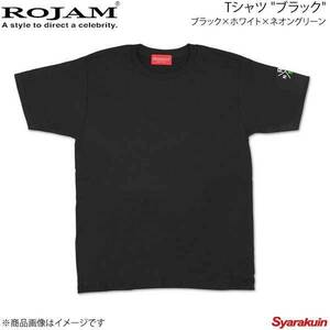 ROJAM ロジャム Tシャツ ブラック ユニセックスモデル/レディースモデル ブラック×ホワイト×ネオングリーン サイズ：XL 70-T202-2XL