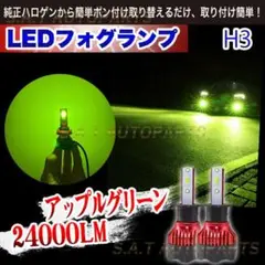超爆光 アップルグリーン ライムグリーン LED フォグランプ H3 24000