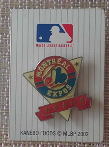 モントリオール・エクスポズ　カネボウフーズ「メジャーリーグベースボールガム」ピンバッジ MONTREAL EXPOS ピンズ 2002 野球