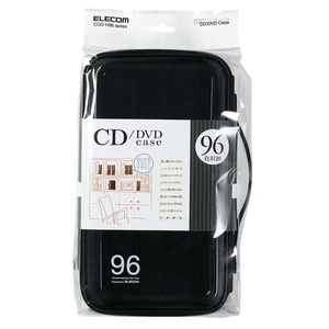 CD/DVDファスナーケース 96枚収納 縦にも横にも自立するスクエアデザイン！CD/DVDをスタイリッシュに収納できる: CCD-H96BK