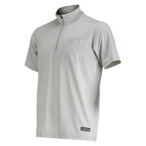 New シェイドドライナー 半袖ZIPUPシャツ（シルバーグレー/M）速乾 遮熱 UVカット ストレッチ 消臭 動きやすい ジップアップ