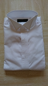 極美品 MAZZO ウイングカラーシャツ モーニングシャツ 結婚式 父親正装 白 長袖 ウェディング フォーマル ドレスシャツ