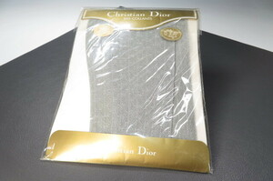 1円～【未使用】 Christian Dior 　クリスチャン・ディオール　Y-TK-03　ラメ入り　タイツ　サイズL　グレー・シルバー　12-8-146