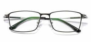 送料無料　タテ眼鏡　ブルーライトカット　超軽量　フルリム　レンズ交換可能　メガネフレーム　金属フレーム　 sc0387