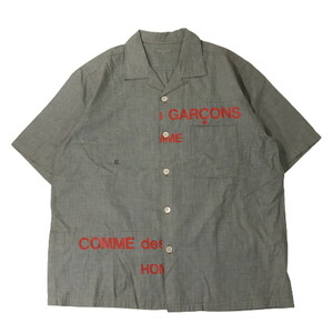 COMME des GARCONS HOMME コム デ ギャルソン オム スプリットロゴ ずらし オープンカラーシャツ HE-B063 開襟 AD2001 田中オム