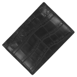 ボッテガヴェネタ BOTTEGA VENETA カードケース クロコダイルマット レザー 551811 ブラック メンズ 6231