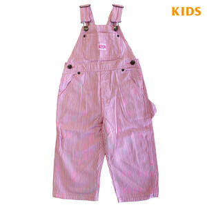 KEY キー　トドラー　オーバーオール　 BIB OVERALL　ピンクストライプ サイズ　4T　ビブ KIDS TODDLER 子供服 キッズ