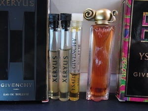 GIVENCHY ジバンシー★XERYUS キセリュズ EDT 2ml x 2/YSATIS イザティス EDT 2ml/ORGANZA オルガンザ EDP 5ml、ミニ香水4点/used