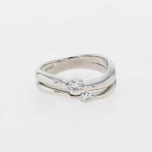 メレダイヤ デザインリング プラチナ 指輪 リング 8号 Pt900 ダイヤモンド レディース 【中古】