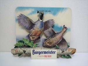 70’ｓ　Burgermeister　ビンテージ　立体的　サイン　看板　アメリカ　ビール　厚紙　鳥　ディスプレイ　店舗に　