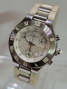 ★外観美品★Cartie Chronoscoph カルティエ 2996 マスト21 クロノスカフ 726927MX 純正ブレス レディース クォーツ 腕時計