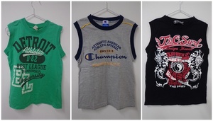 ★345 【送料無料】 Blue Mart Champion T&C Surf Designs キッズ 男の子 ノースリーブTシャツ ３点セット 130 緑/グレー/黒 プリント