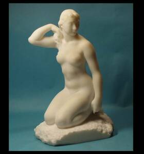 【金富士】値下げ中　日展評議員・参与『北村正信』作 大理石彫刻裸婦像「若い女」　秀逸作　本物保証 木箱あり