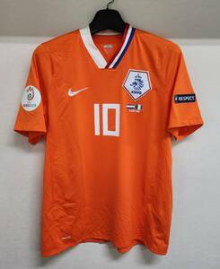 EURO2008 オランダ Holland(H)＃10 スナイデル Sneijder 半袖 イタリア戦 Nike正規 L