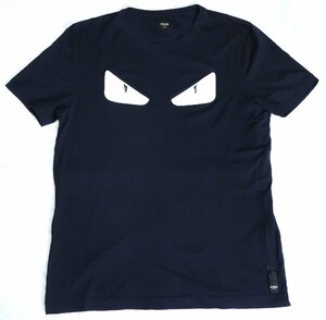 定価11万円↑16SS 美品 フェンディ FENDI モンスター 半袖 カットソー メンズ Tシャツ 52 ネイビー