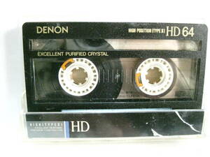 使用済み　中古　　カセットテープ　DENON　HD64　Type2　ハイポジ　64分　1本　爪あり　No637　ケース割れあり