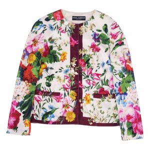 ドルチェ&ガッバーナ DOLCE&GABBANA ジャケット ノーカラージャケット 花柄 シルク アウター レディース 36 cf02dn-rm18f09049