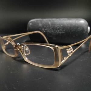 1円~【美品】シャネル CHANEL サングラス メガネ 眼鏡 アイウェア メガネ めがね ココマーク ラインストーン メンズ ビジネス