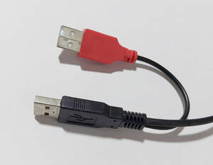 USB2.0ケーブル 給電用端子付き TypeAからmini-Bタイプへ ダブルパワーUSB2.0Yケーブル