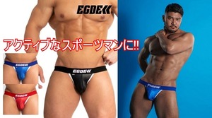 特価【即決】濡れたような艶めかしいツヤ!! EGDE≪WET スーパーローライズ ジョックストラップ/ケツワレ(L～XL)青