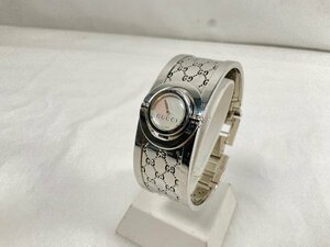 ★ジャンク GUCCI グッチ 時計 112 バングルタイプ Qz シェル文字盤 中古 １円スタート★