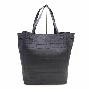 CELINE セリーヌ カバ ファントム クロコ型押しレザートートバッグ ネイビー ITARW8LX9IRC