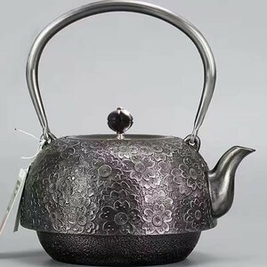 高品質★砂鉄 大容量鉄壺 コーティングなし 手作り鉄 やかんを沸かす お茶の道具　1400ML 南部鉄器