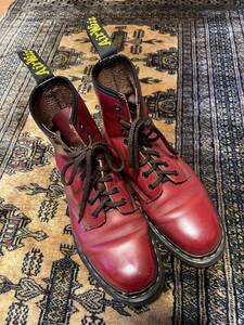 ドクターマーチン 英国製 80s ヴィンテージ 1460 UK7 赤茶 8ホールブーツ メンズ Dr.Martens VINTAGE 1460 Made in ENGLAND