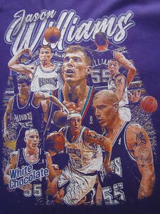 【未使用品】 NBA WILLIAMS ＃55 ジェイソン・ウィリアムス KINGS サクラメント・キングス Tシャツ ユニフォーム　L　紫　パープル