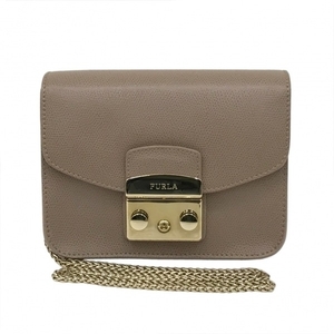 フルラ FURLA ショルダーバッグ 782932 メトロポリス レザー ニューカラメッロ(グレーベージュ) チェーンショルダー 美品 バッグ