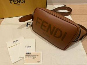 正規美品 FENDI フェンディ ボディバッグ ブラウンレザー 7VA526 AFBF ショルダーバッグ ウエストバッグ 