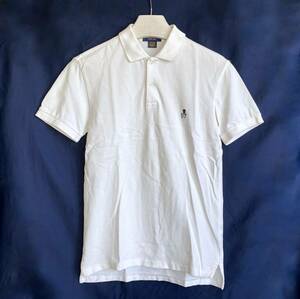 Rugby ラグビー ラルフローレン ポロシャツ メンズ XS ドクロ刺繍 イニシャル 生成り アイボリー 白 カノコ 半袖シャツ D483