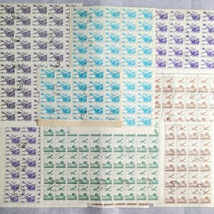 2◆韓国切手 シート5種類 350枚 1967年 消印ありKOREA コレクション おまとめ