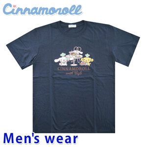 シナモロール 半袖 Tシャツ メンズ シナモン ロール サンリオ グッズ CR1132-246B Mサイズ NB(ネイビー)