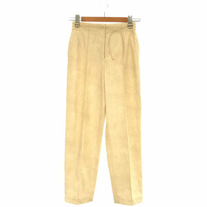 【美品】 muller of yoshiokubo / ミュラーオブヨシオクボ | Skin Pintuck Cropped Trousers エコレザーパンツ | 36 | ベージュ