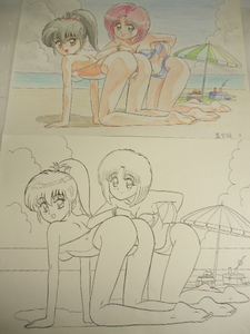 １点物 貴重 アニメ イラスト 作画 真空 間 手描き 直筆 原画 　　13800円→9800円へ