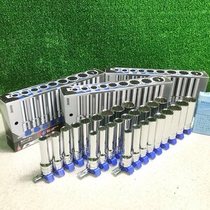 ツ清f593 SK11 ディープソケットセット SHS409D■差込角12.7mm ソケット(10 12 13 14 17 19 21 22 24mm-計9本)x3組 ホルダー★計27本セット