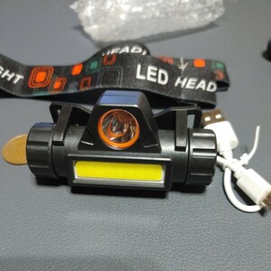 【雑貨雅】LEDヘッドライト 充電式 懐中電灯 軽量