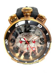 H849*1　GAGAMILANO　ガガミラノ　マヌアーレ　48㎜　MM48　N.C3203　クオーツ　クロノグラフ　デイト　メンズ　腕時計