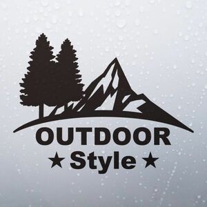 送料無料◆OUTDOOR Style アウトドア スタイル カッティングステッカー◆ブラック｜20×15.6cm｜超防水 UVカット 屋外使用可【C014】