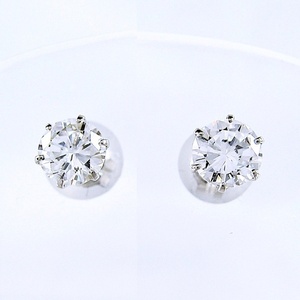 Pt900★プラチナ ピアス ◇ダイヤモンド0.346ct/0.343ct (G/SI1/GD) 4月誕生石 プレゼント ギフト ■ソーティング付き【中古】/10021049