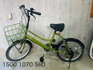 ◆美品◆【アサヒ ミニベロ 自転車 6段変速付き 20インチ グリーン】中古品 清掃済