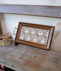 ○TILECRAFTS Victorian Tea Tray　可愛いお花柄のタイル地のトレー　レトロモダン　ヴィンテージ　古道具のgplus広島 2401i