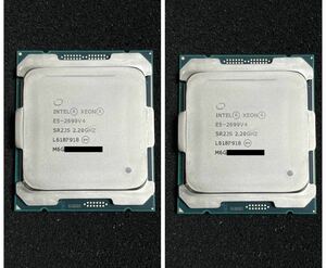 ((同一ロット・2枚セット！)) Xeon E5-2699V4 22-Core 2.2GHz~Max 3.6GHz/55M/FCLGA2011/SR2JS 動作品