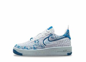 Nike GS Air Force 1 Low Crater Flyknit "White/Photo Blue" 22.5cm DM1060-100