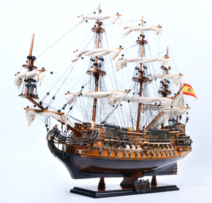 帆船模型 完成品 木製 サン フェリペ SAN FELIPE スペイン海軍 全長 74cm 洋風 西洋 インテリア 置物 T203