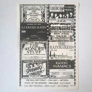 London ロンドン 1988年【ライブ・チラシ】The Lords Of The New Church/The Wonder Stuff/CRAZYHEAD/Quireboys/10,000 Maniacs/gig flyer 