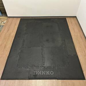 ② IVANKO/イヴァンコ ラバーマット 16枚セット 約183x244cm インターロック式 筋トレ トレーニング 下敷き ジム フィットネス 店舗 業務用