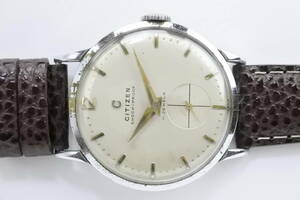 当時高級機☆1940～50年代製　シチズン　Ｆ－戦後Ⅱ型　１１石　耐震装置付き　手巻紳士腕時計　国産名機逸品